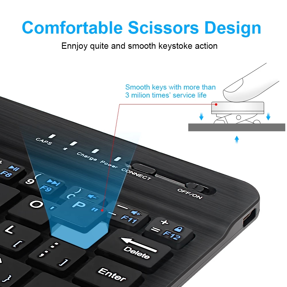 Mini Bluetooth Wireless Keyboard For ipad Phone Tablet Rechargeable Portable keyboard For Android ios Windows