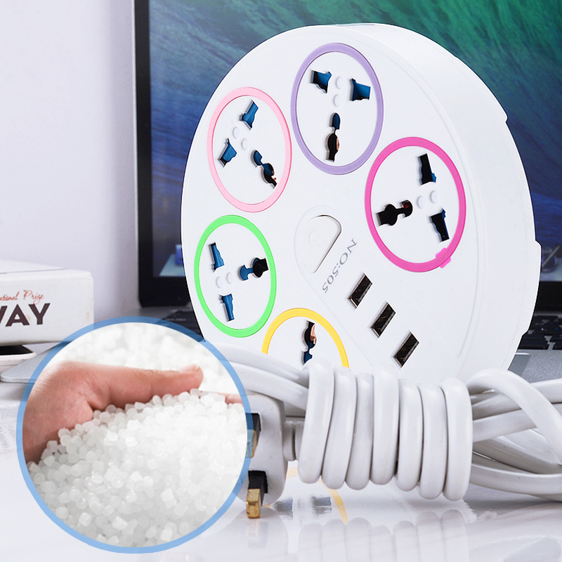 Universal Power Strip Child-Safe Power Strip with 3 USB Ports 2500W Flame Retardant Socket USB Charger Adapter 5AC Outlets Intelligent Charging  Wide Spacing for Kenya Home