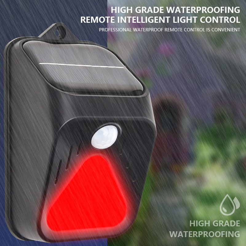 Solar Powered Alarm Infrared Motion Sensor Detector Siren Strobe Alarm System Waterproof 110dB Loud For Home Yard Outdoor Security