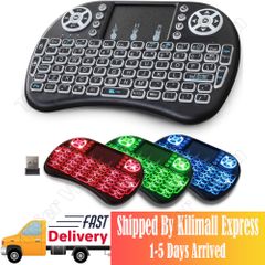 Wireless Keyboard Portable 2.4GHz Mini Keyboard Touchpad QWERTY LED Backlit for laptop/PC/Tablets/TV/Xbox/PS3 Black one size