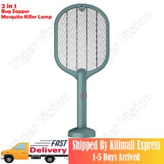 Mosquito Killer Lamp&Bug Zapper Electric Fly Swatter USB Rechargeable Handheld&Placed for Home Green