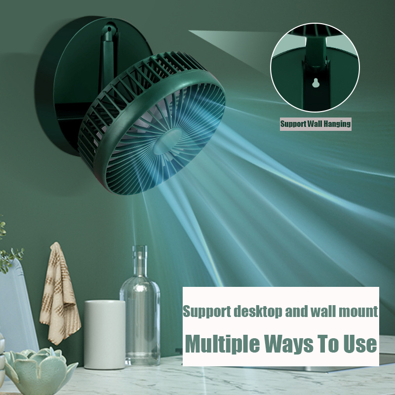 Rechargerable Fan Adjustment Portable USB Desk Fan Quiet 3 Speeds Wind for Home Office Car Outdoor Travel