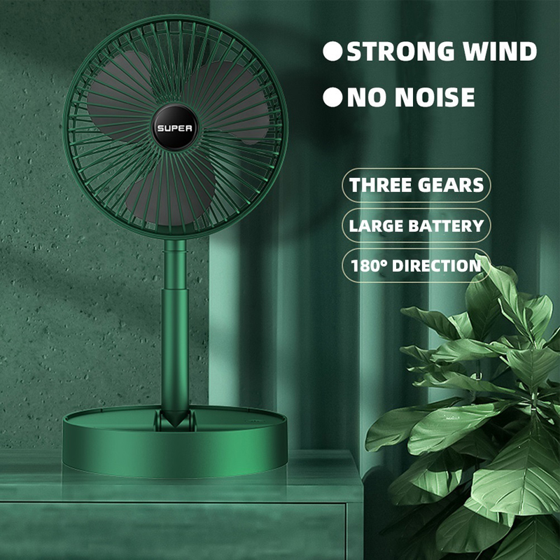 Rechargerable Fan Adjustment Portable USB Desk Fan Quiet 3 Speeds Wind for Home Office Car Outdoor Travel