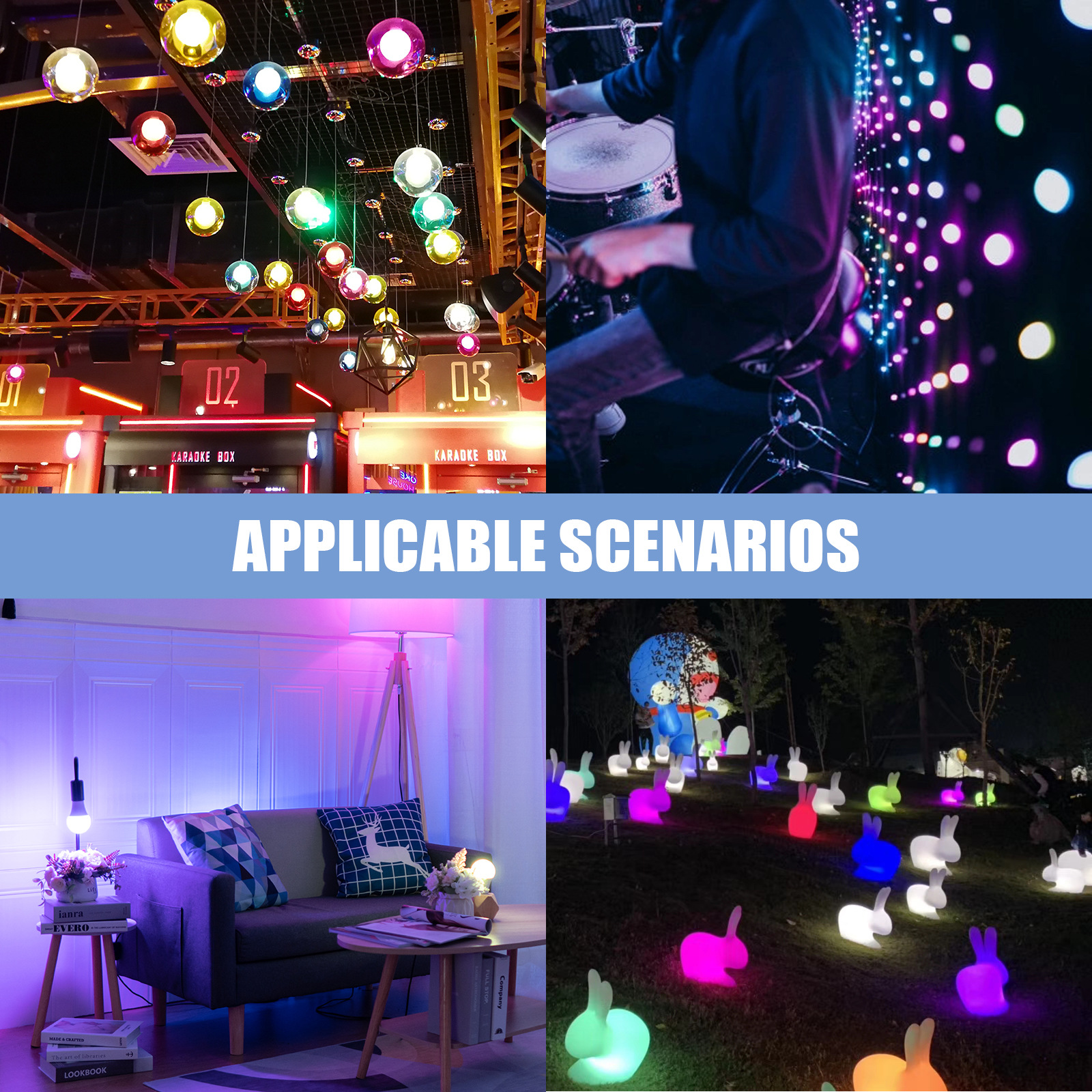 16 Million Colors Light Bulbs B22 10W Indoor Lighting LED RGB Bulb Wireless Remote Bluetooth Control Multi Color Tunable White Smart RGB Lamp