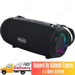 Portable Bluetooth Speaker Woofer Surround Stereo Computer Wireless Speaker Waterproof Plug-in Card Subwoofer Black 1500mAh Large size