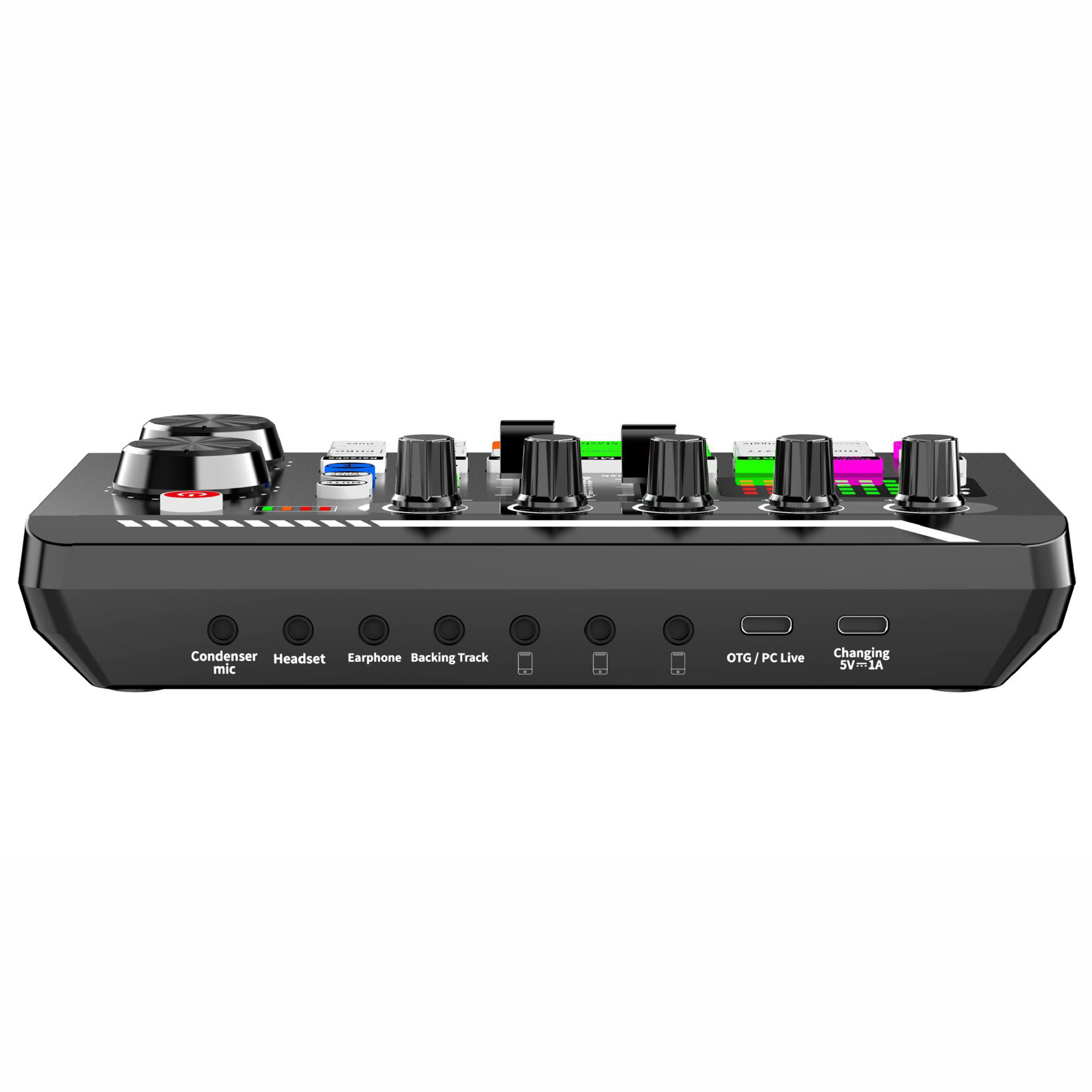 Multifunctional Tuning Sound Card Music Production Live Streaming DJ Microphone Mixer Kit Audio Recording Mixer Audio Mixing Console Amplifier for Phone PC