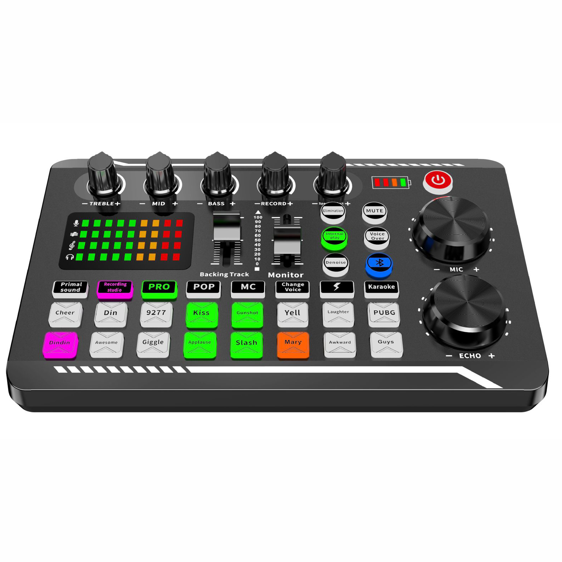 Multifunctional Tuning Sound Card Music Production Live Streaming DJ Microphone Mixer Kit Audio Recording Mixer Audio Mixing Console Amplifier for Phone PC