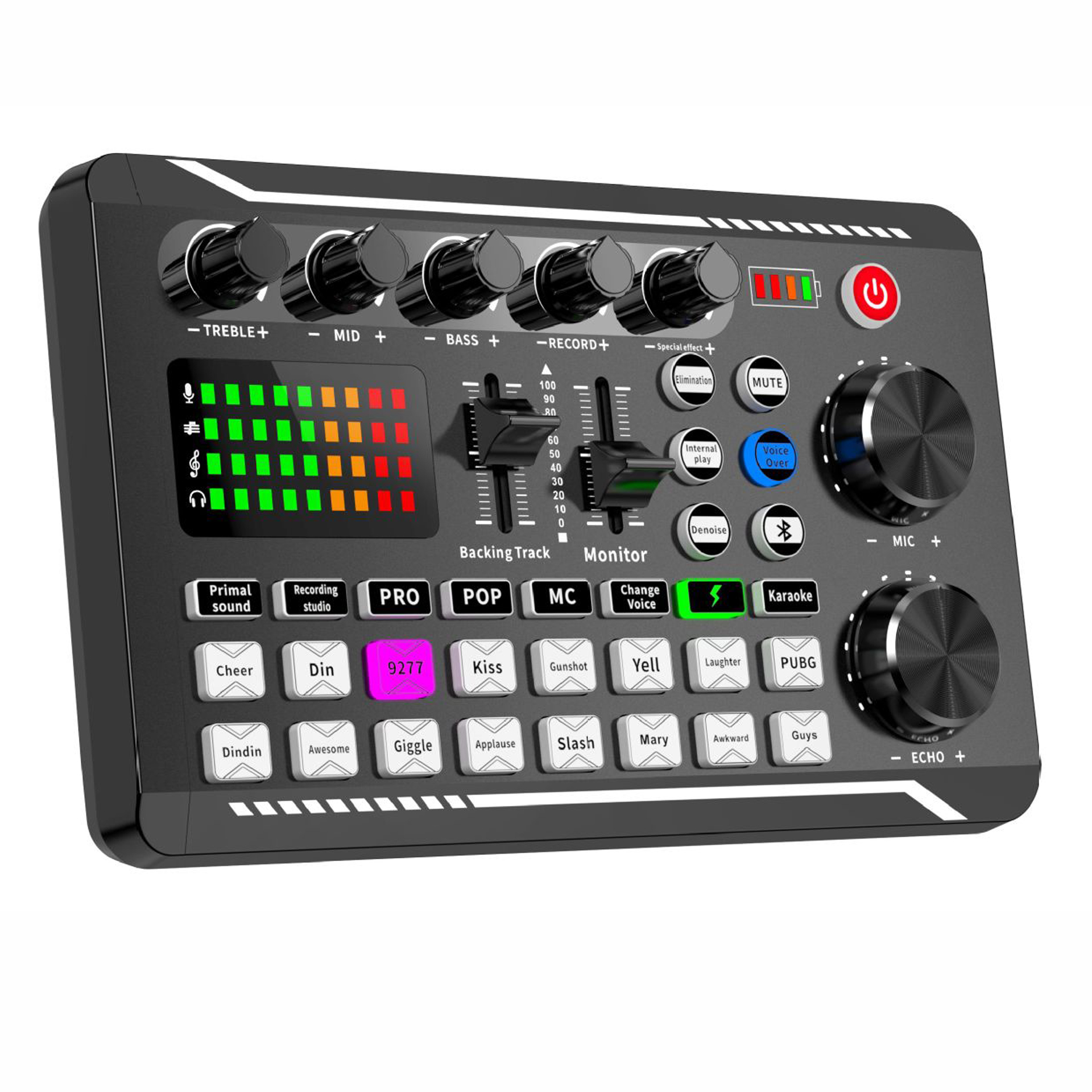 Multifunctional Tuning Sound Card Music Production Live Streaming DJ Microphone Mixer Kit Audio Recording Mixer Audio Mixing Console Amplifier for Phone PC