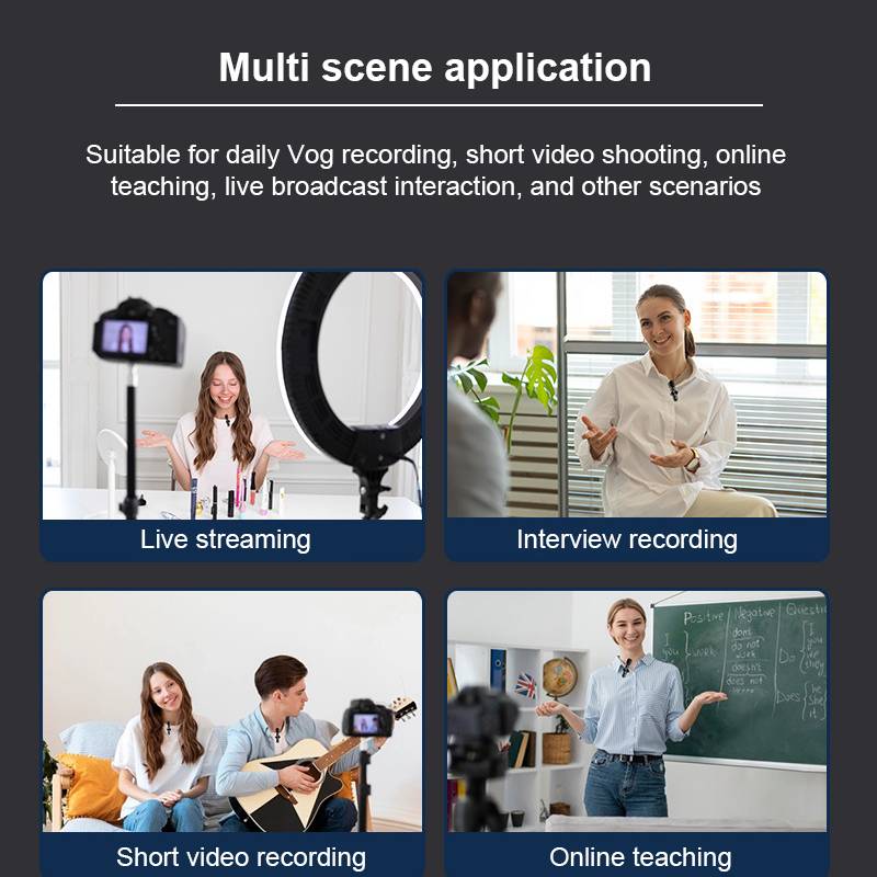 Wireless Lavalier Microphone Private Live Broadcast Microphone with Noise Reduction Small MicrophoneS Outdoor Interview Conference Recording