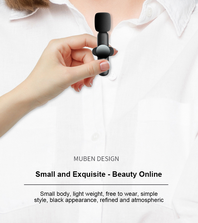 Wireless Lavalier Microphone Private Live Broadcast Microphone with Noise Reduction Small MicrophoneS Outdoor Interview Conference Recording