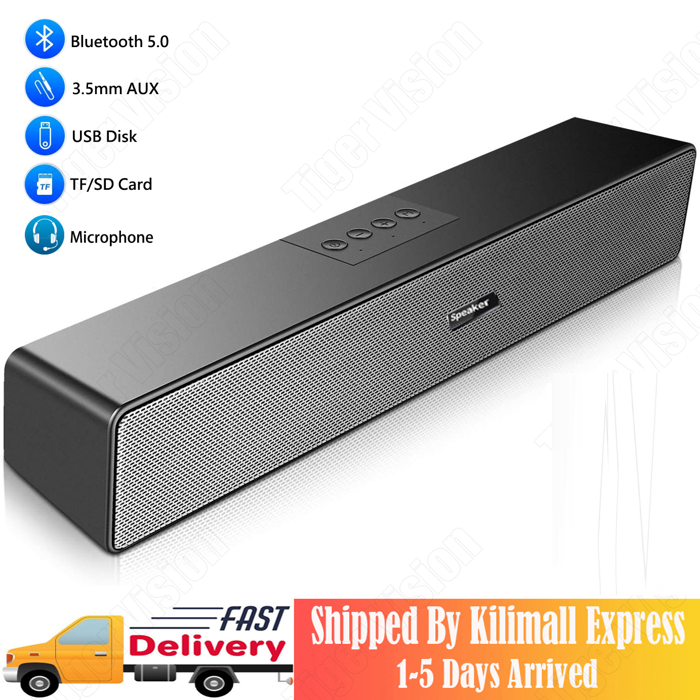 Bluetooth Speaker Subwoofer Wired/Wireless Soundbar Portable Speaker Woofer for Phones TV Desktop Laptop Mic Aux TF