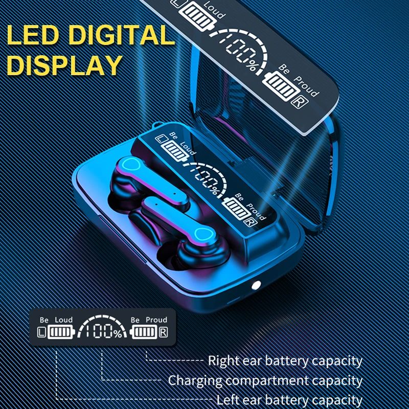 Bluetooth Earphone Deep Bass Built-in Mic TWS Stereo Wireless Earpods Foldable IPX Music Sport HIFI Stereo Wireless Earbuds