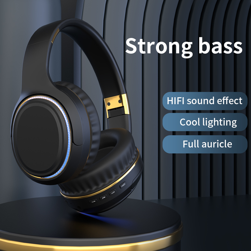 Bluetooth Headphone Deep Bass Wireless Headphones Foldable Woofer True Wireless Headset with Mic Support TF Aux