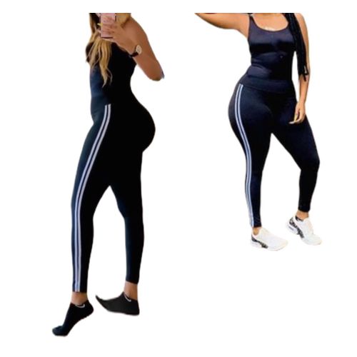 Fashion Assorted leggings Black Tight With White Strips on the side-