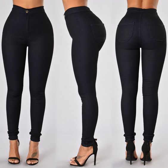 Thin jeans jeans stretch pencil pants, high waist jeans wash thin waist high spring women