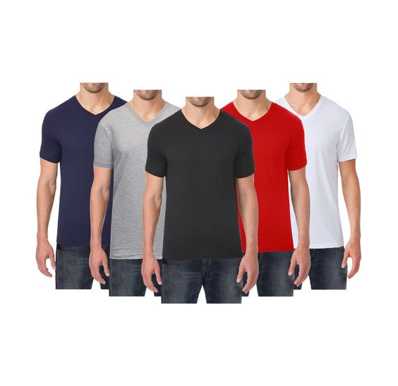 tshirt men Cotton 100% tshirts Short Sleeve men t-shirts V- Neck t shirt plain t shirts