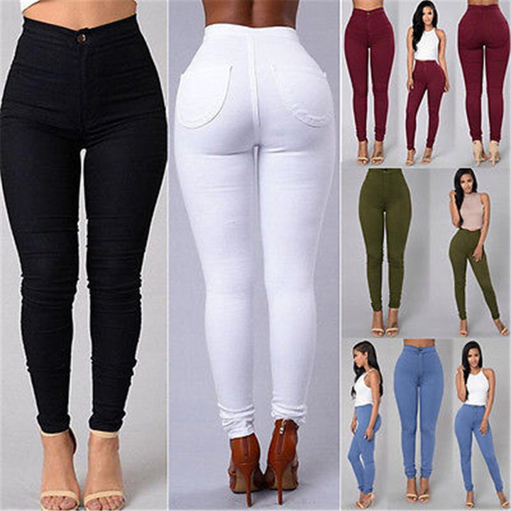 Thin jeans jeans stretch pencil pants, high waist jeans wash thin waist high spring women