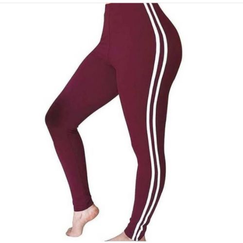 Fashion Assorted leggings Black Tight With White Strips on the side-