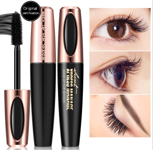 Mcafee 4D silk fiber eyelash makeup waterproof silicone brush head mascara lengthening thick mascara diamond shimmering mascara