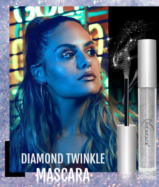 Mcafee 4D silk fiber eyelash makeup waterproof silicone brush head mascara lengthening thick mascara diamond shimmering mascara