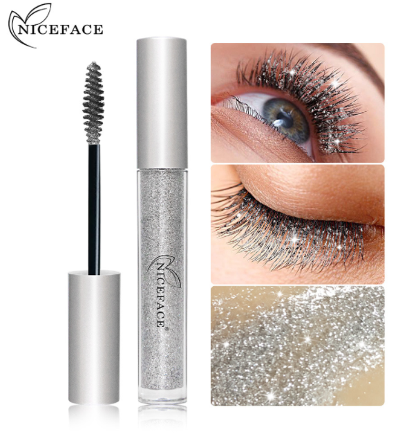 Mcafee 4D silk fiber eyelash makeup waterproof silicone brush head mascara lengthening thick mascara diamond shimmering mascara