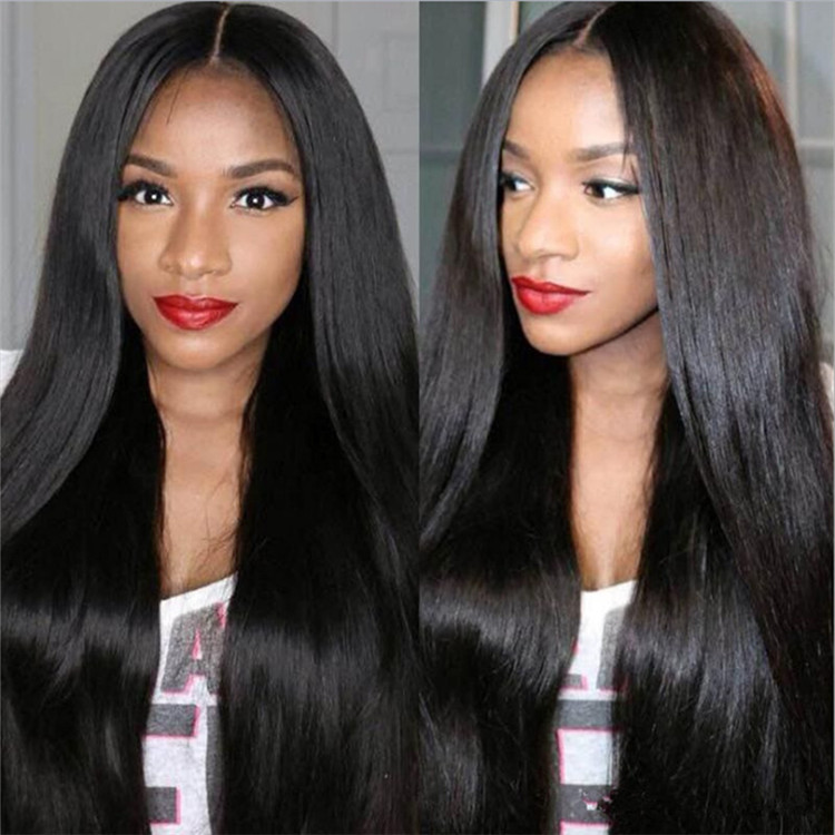 Long Straight Hair Weave Middle Part Black Wigs Hair For Women