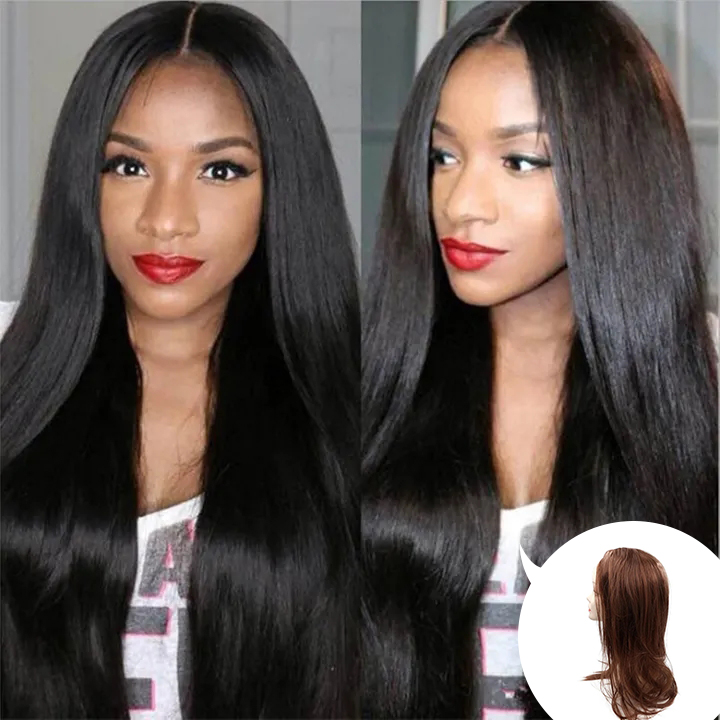 Long Straight Hair Weave Middle Part Black Wigs Hair For Women