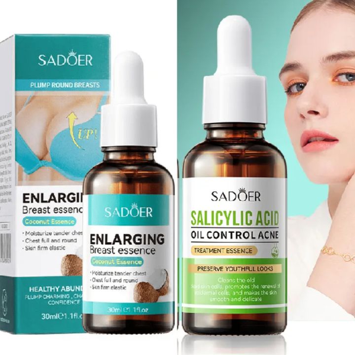 Exclusive discounts for 2 in 1, Breast Enlargement Essence + Salicylic Acid  Acne Treatment Serum, Black Heads , Breast Plumping , Round Breast Firming Coconut  Oil Extract Breast Lifting Breast Firming Oil Breast Enlargement