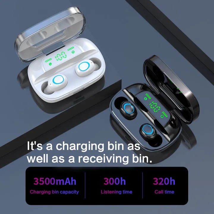 Tws Bluetooth 5.0 Wireless Earphones S11 Touch Control In Ear with 3500 mAh Power Bank