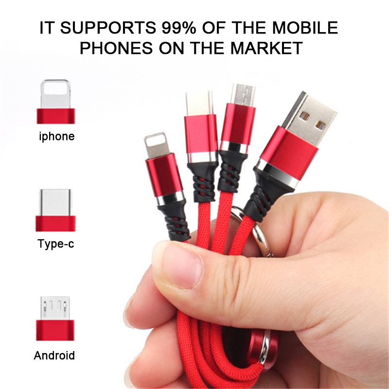 Multi 3 In 1 Micro USB TypeC Charging Cable Guitar Design Data Sync Line Lighting Cable Samsung