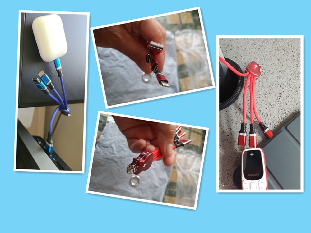 Multi 3 In 1 Micro USB TypeC Charging Cable Guitar Design Data Sync Line Lighting Cable Samsung