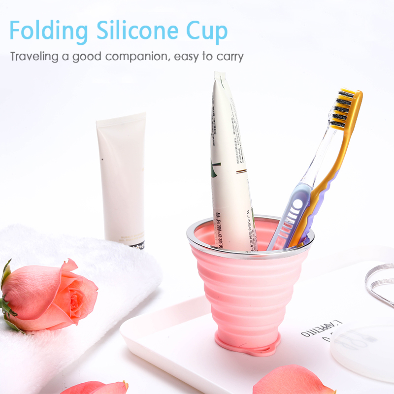 Folding Silicone Cup Portable Telescopic Drinking Collapsible Cup Kitchen &amp; Dining room Silica Mug