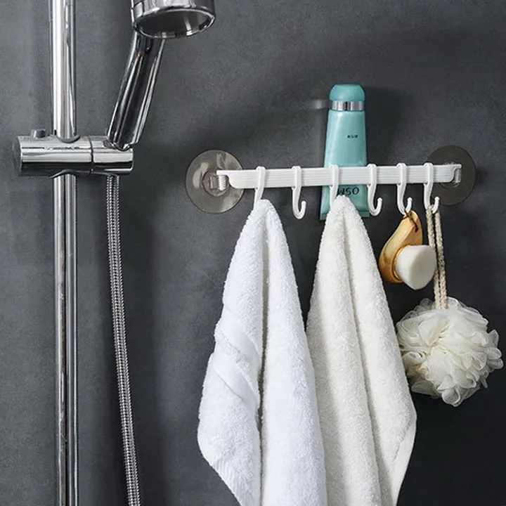 Wall mounted Bathroom Organizer Key hooks Towel Holder Kitchen accessories Cupboard Storage Rack
