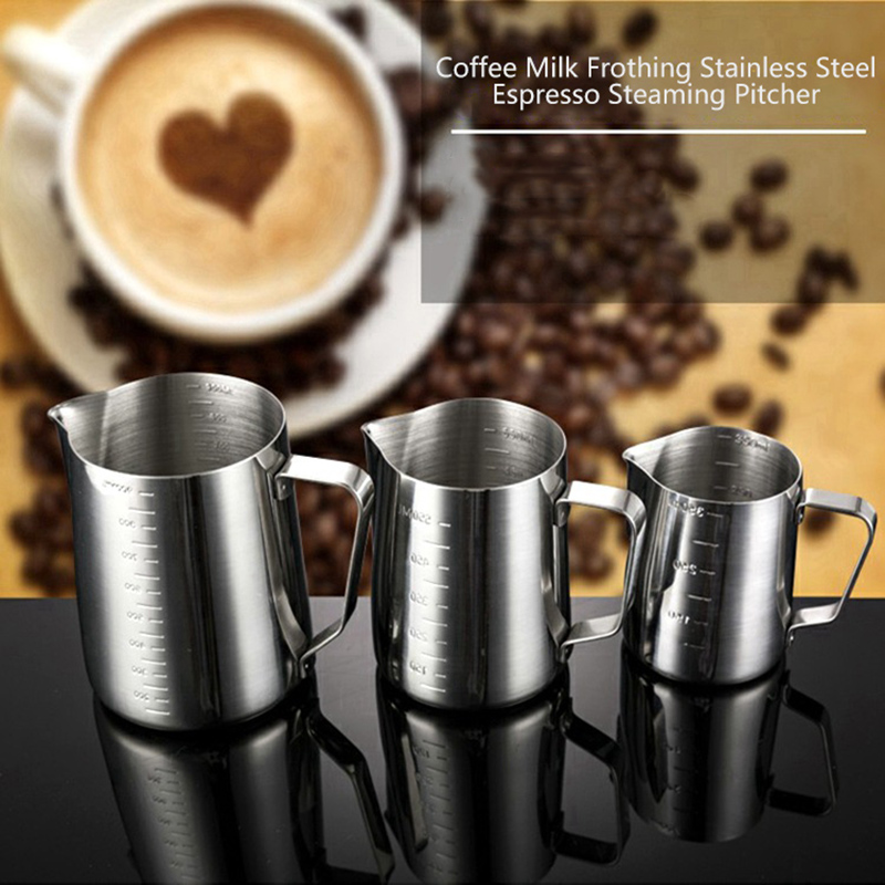 Stainless Steel Milk Frothing Pitcher Coffee Kitchen Craft Latte Milk Cream Frother Cup Pitcher Jug