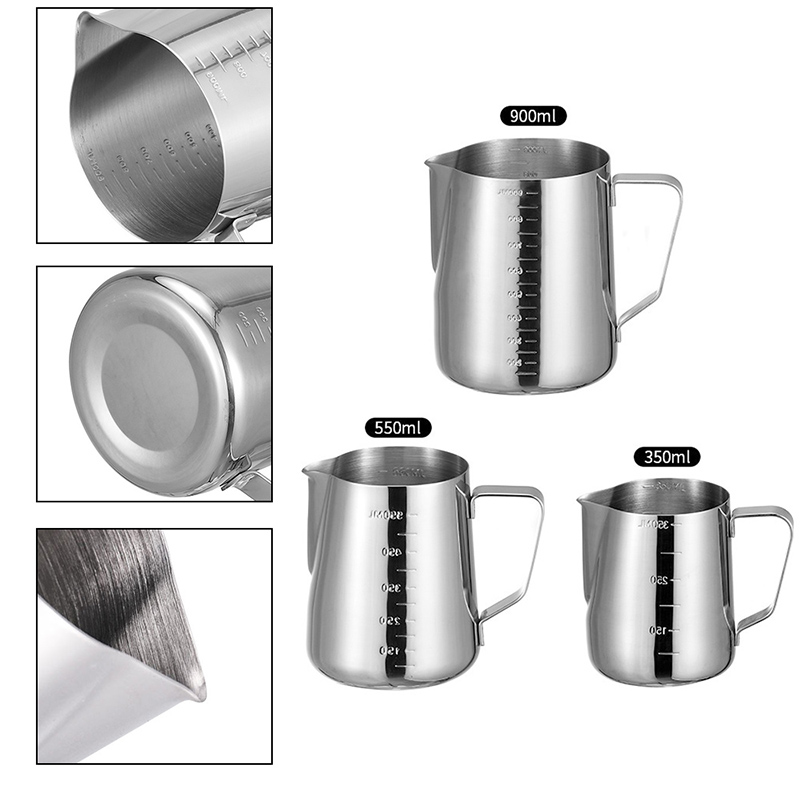 Stainless Steel Milk Frothing Pitcher Coffee Kitchen Craft Latte Milk Cream Frother Cup Pitcher Jug