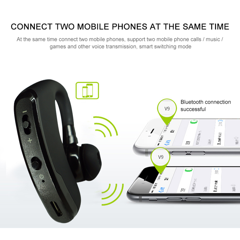 V9 Bluetooth Earphone Wireless Handsfree With Microphone For iPhone Samsung xiaomi