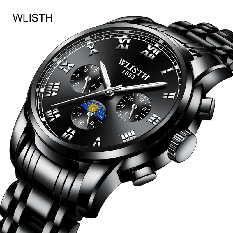 Men's Watch Steel Strap Watch for Men Waterproof Luminous Watch Quartz Wristwatch Date Male Clock