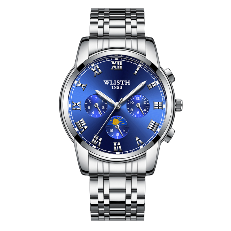 Men's Watch Steel Strap Watch for Men Waterproof Luminous Watch Quartz Wristwatch Date Male Clock