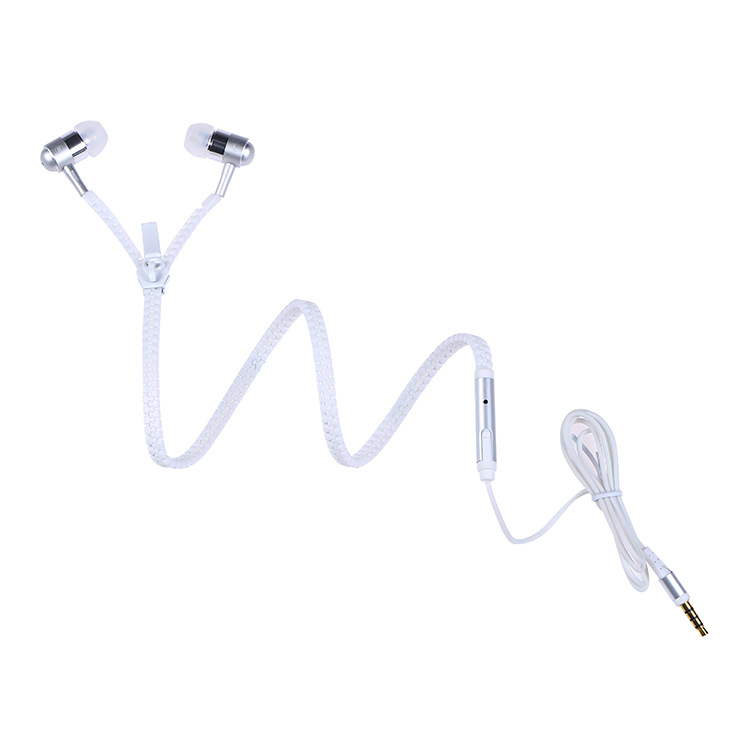 Luminous Earphone Glowing Zipper In-Ear Sports Headset Wired Handfree Stereo With Cool Microphone