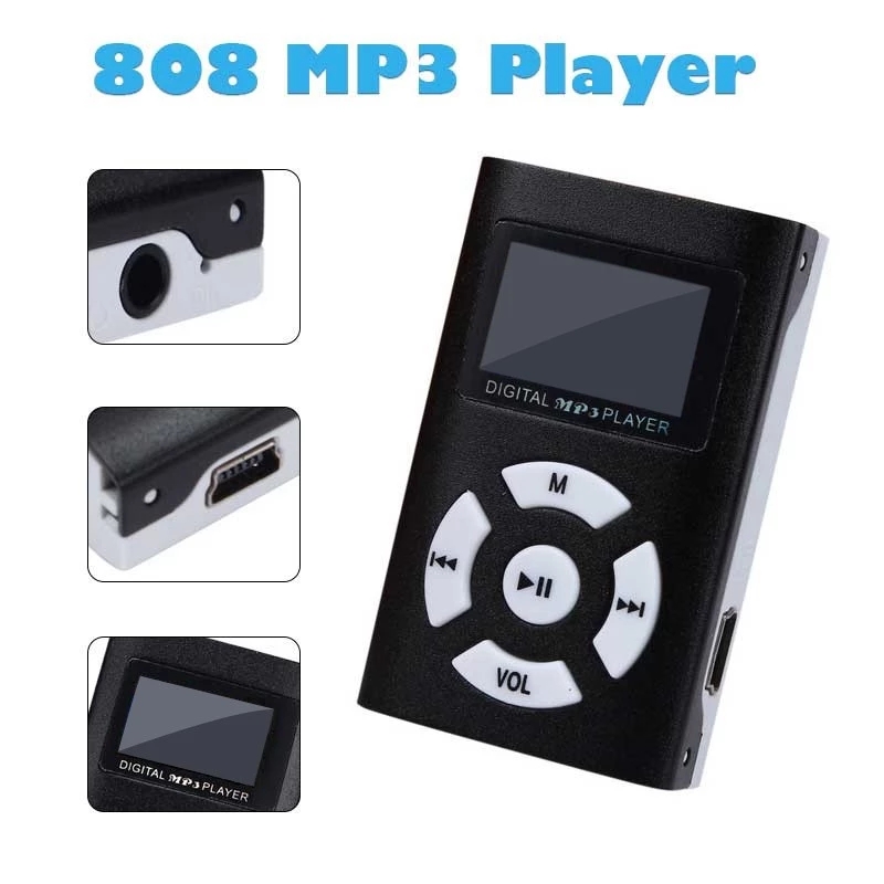 Mini MP3 Player LCD Screen Metal Case Music Media MP3 Support 32GB Micro SD TF Card USB Music Player