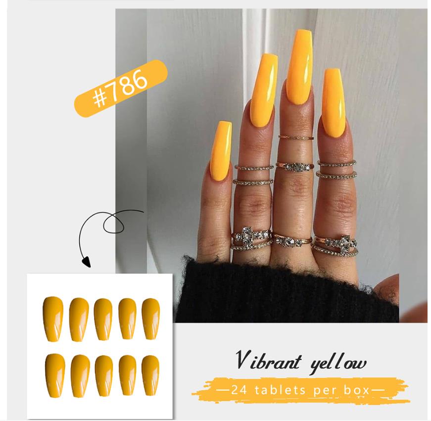 24pcs colourful Nail stickers detachable False Nail Tips With Glue Nails Art Fake nails Stickers