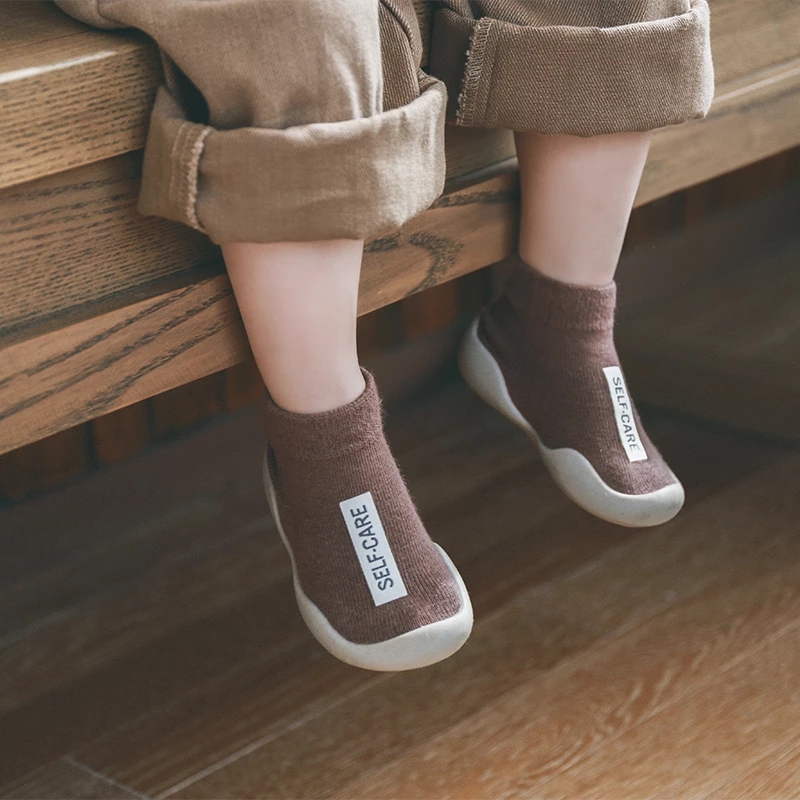 Unisex Baby Shoes Baby Walkers Baby Girl Kids Soft Rubber Sole Baby Shoe Knit Booties Anti-slip