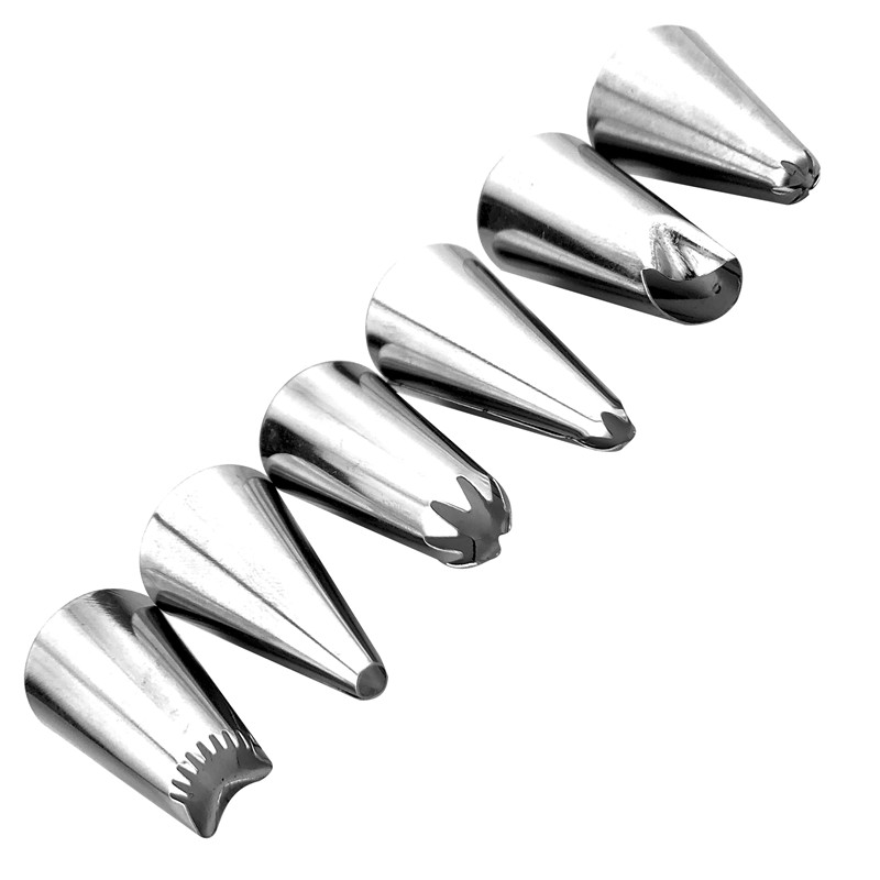8PCS Silicone Icing Piping Cream Pastry Bag 6 Stainless Steel Cake Nozzle Decorating Pastry Tools