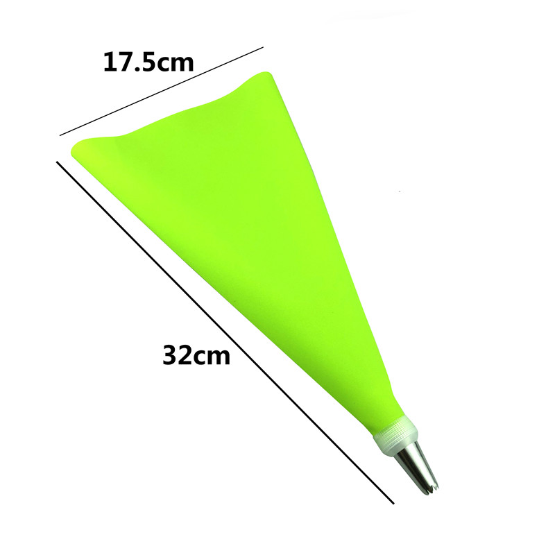 8PCS Silicone Icing Piping Cream Pastry Bag 6 Stainless Steel Cake Nozzle Decorating Pastry Tools