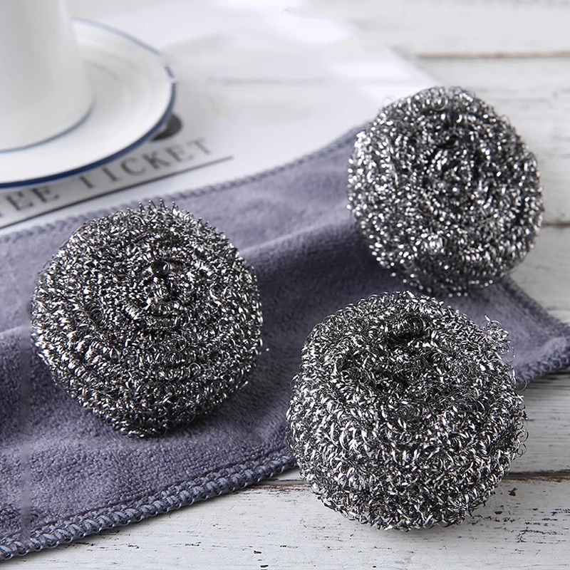 2pc/set Natural Loofah Dishwashing Cloth steel wire ball brush pot dishwashing Kitchen cleaning ball