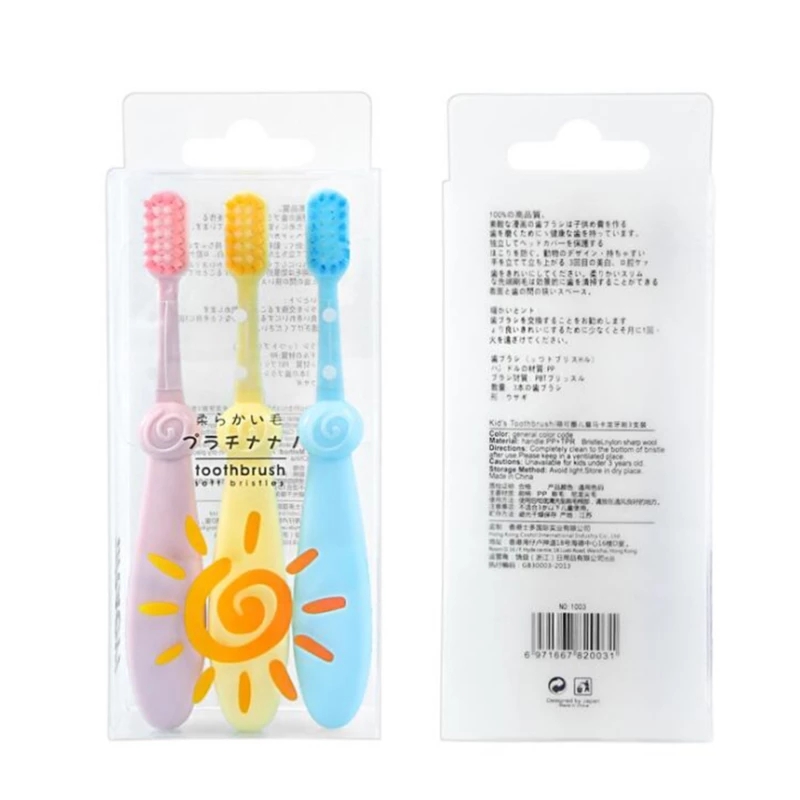Baby Soft-bristled Silicone Toothbrush Children Teeth Training Toothbrushes Baby Dental Care 3Pc/Set