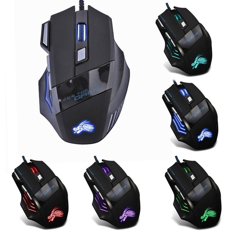 USB Wired Gaming Mouse 5500DPI Adjustable 7 Buttons LED Optical Profession Gamer Mouse Computer Mice