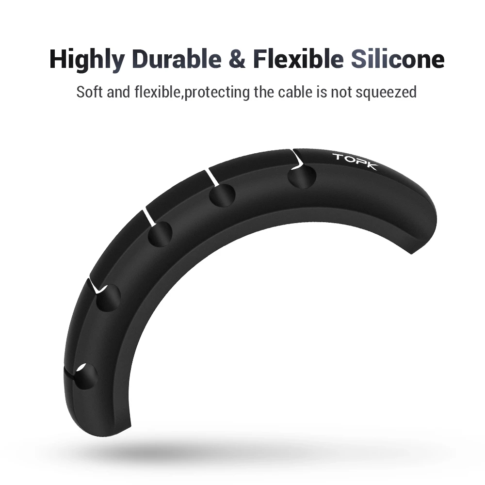 Cable Organizer Silicone USB Cable Winder Desktop Tidy Clips Cable Holder Headphone Wire Organizer