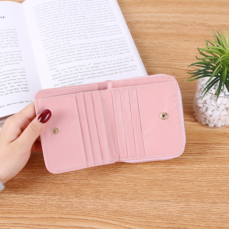 2022 Mini Wallet Coin Purse Female Wallet PU Fashion Ladies Wallet Short Zipper Cute Student Wallet