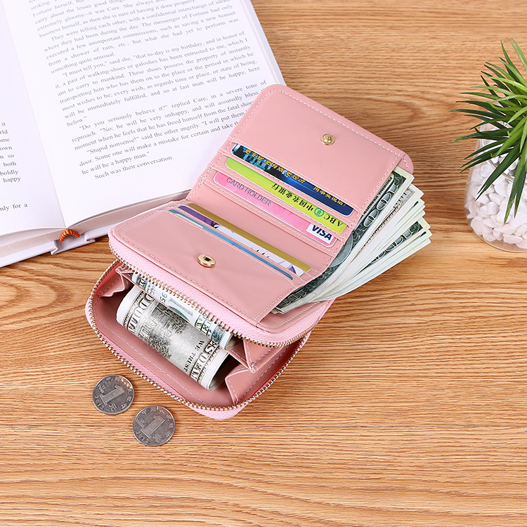 2022 Mini Wallet Coin Purse Female Wallet PU Fashion Ladies Wallet Short Zipper Cute Student Wallet